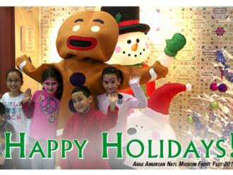 Happy kids with Gingerbread Man